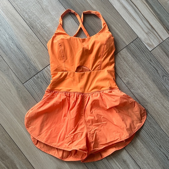 Pants - Orange Active Romper/Shortsie